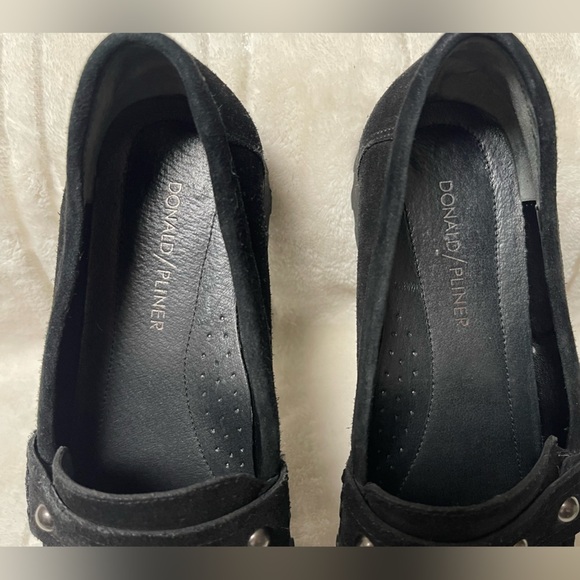 EUC Donald J. Pliner Suede Lug Sole Regina Loafers Black Suede - Picture 6 of 6